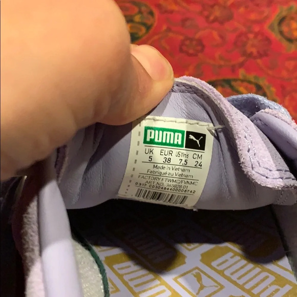 NEW PUMA SUEDE PLATFORM MONO SATIN SHOES SZ 7.5 - Picture 7 of 8